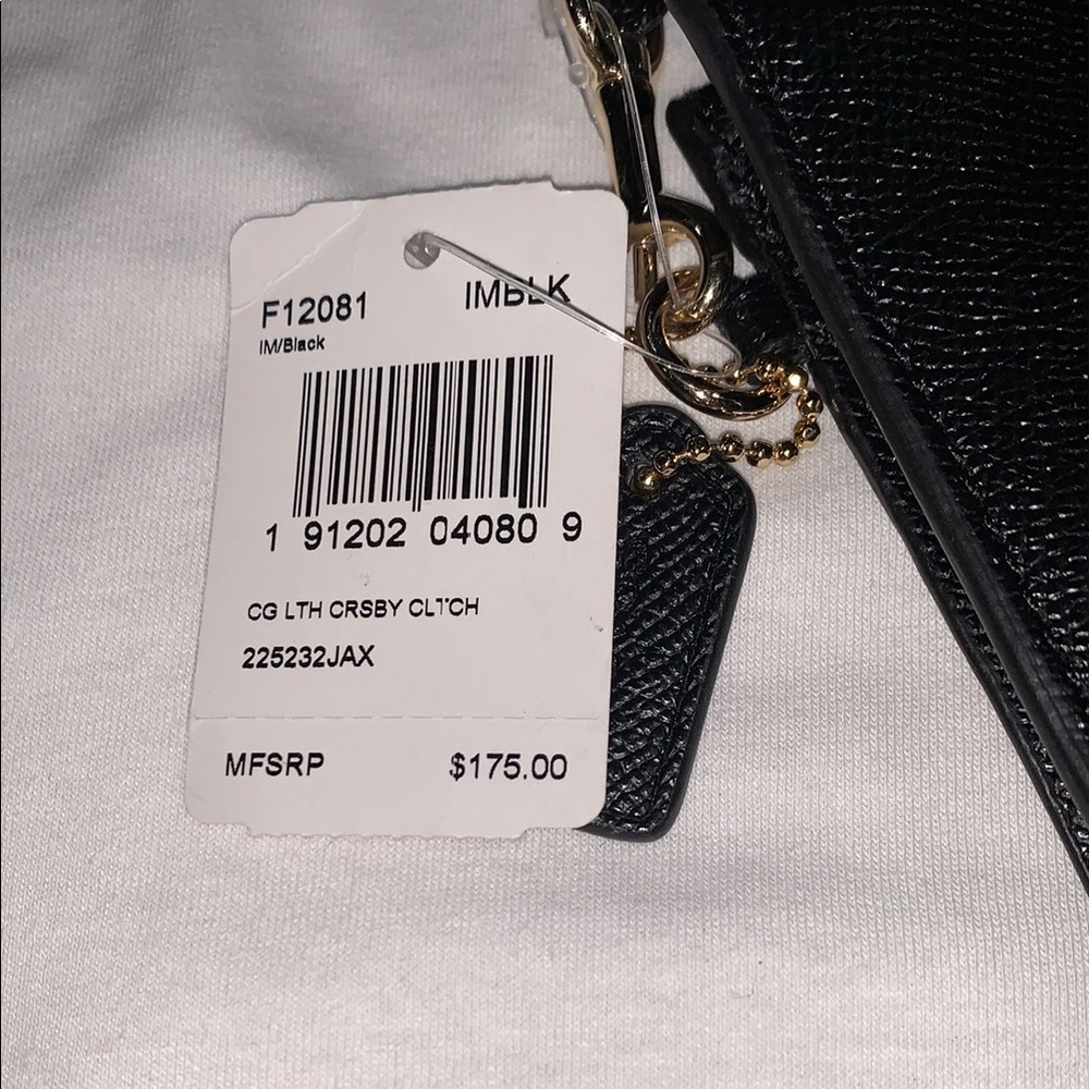 Coach Black Leather Wristlet with Gold‎ Details - 5100 - Picture 6 of 14